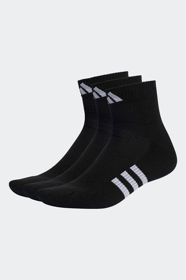 adidas Black Cushioned Mid-Cut Socks 3 Pairs