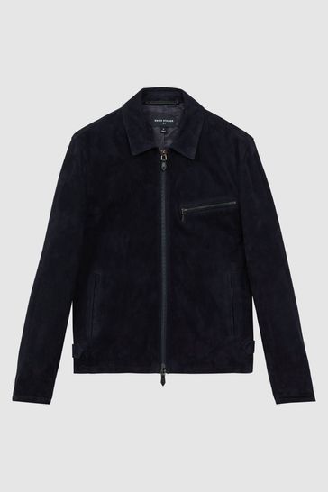 Black suede online long jacket