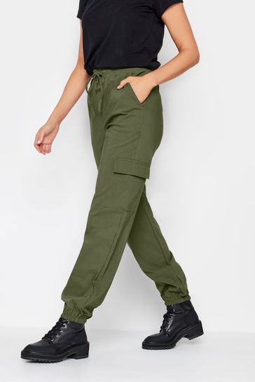 Long Tall Sally Green Tie Waist Cargo Trousers