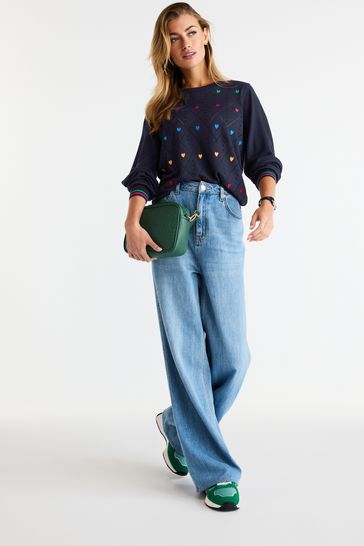 Next navy online heart jumper