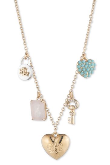 Lauren Ralph Lauren Gold Heart Motif Charm Necklace