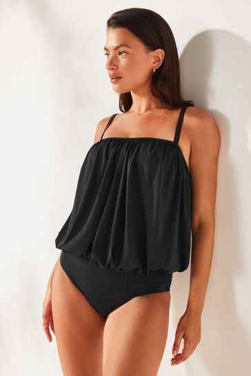 Black Blouson Shaping Swimsuit