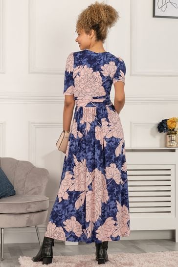 Buy Jolie Moi Blue Evita Floral Print Maxi Jersey Dress from Next