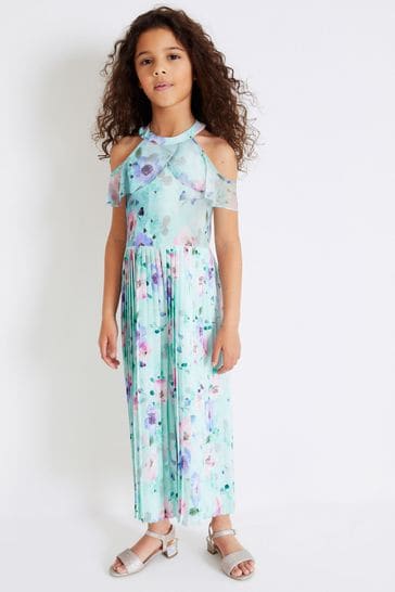 Buy Mint Green Floral Print Wide Leg Jumpsuit 3 16yrs from Next Luxembourg