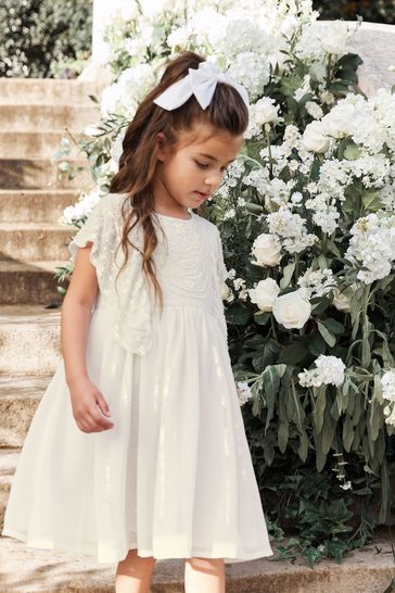 Buy Ivory Cream Beaded Chiffon Bridesmaid Dress 3 16yrs from Next Luxembourg