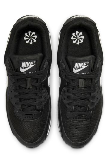 Black White Nike Air Max 90 Trainers