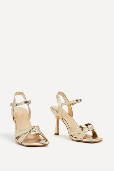 Buy Linzi Gold Blair Knotted Stiletto Heeled Sandals from Next Ireland