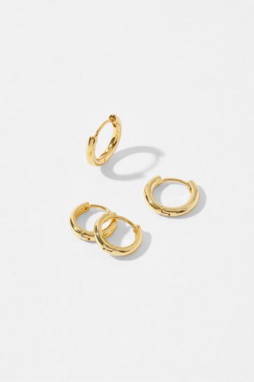 Z by Accessorize Gold-Plated Hoop Earrings Set