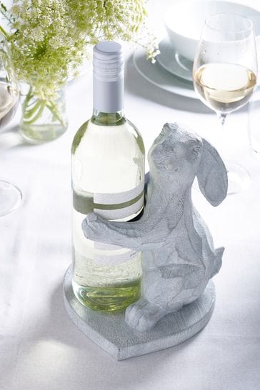 Grey Bunny Rabbit Wine Bottle Holder