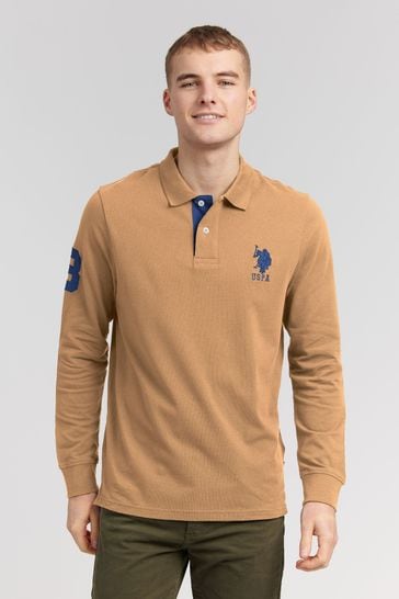 U.S. Polo Assn. Mens Regular Fit Player 3 Long Sleeve Polo Shirt