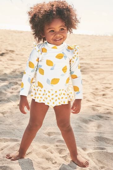 Buy White Lemon 2 Piece Sunsafe Swim Suit 3mths 7yrs from Next Luxembourg