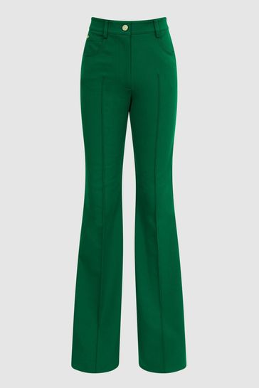 Green flared new arrivals pants