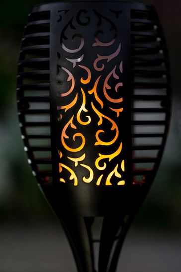 SolarCentre Black TrueFlame USB Solar Torch Light