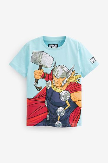 Blue Thor Short Sleeve Superhero T-Shirt (3-16yrs)