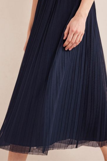 Boden blue pleated skirt sale