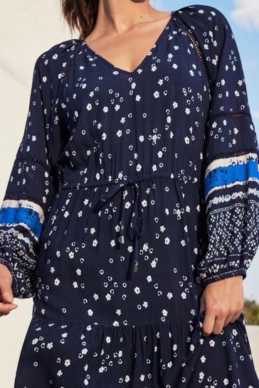 Next navy ditsy dress top