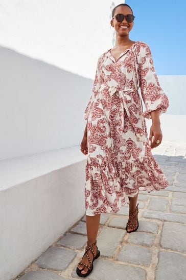 Paisley long sleeve dress outlet