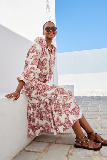 Long sleeve midi summer dress top