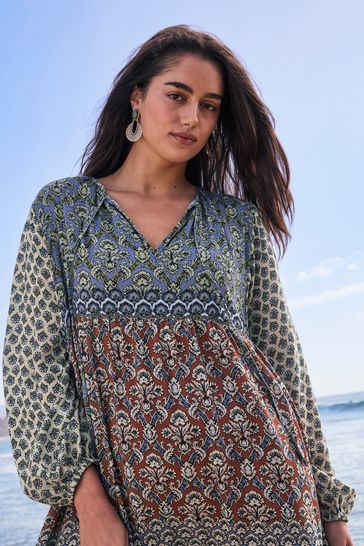 Long sleeve midi summer dress top