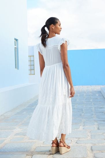 White summer cotton dresses top