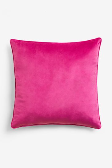 Bright pink velvet cushion on sale