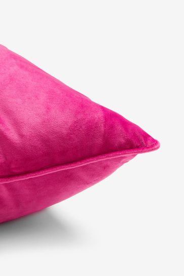Bright pink velvet cushion on sale