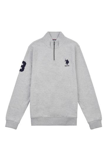 U.S. Polo Assn. Mens Basic Zip Funnel Sweatshirt
