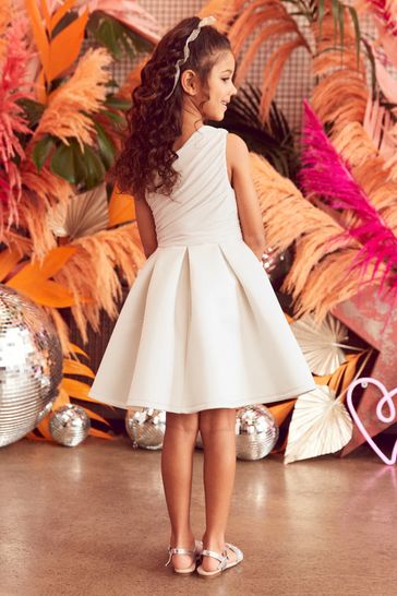 Buy Ivory White Soft Mesh And Satin Bridesmaid Occasion Dress 12mths 16yrs from Next Luxembourg