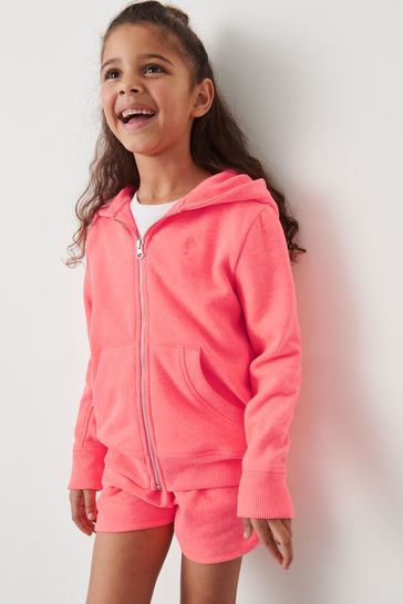 Buy Fluro Pink Zip Through Hoodie 3 16yrs from Next Luxembourg