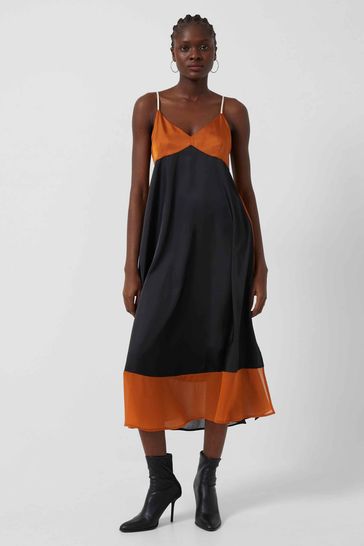 Buy French Connection Elspeth Dara Twill Colourblock Brown Navy
