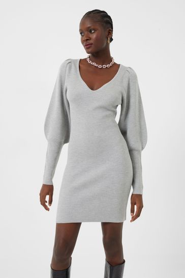 French Connection Grey Lydia Knitted Dress