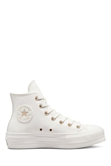 Converse White Lift Platform High Top Trainers