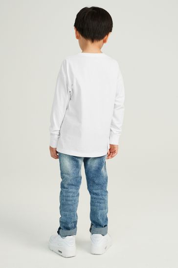 郵送買取 新品5台以上送料無料キャンペーン中!! Long Relaxed Kids Little White Nike Buy Sleeve from T-Shirt Boys
