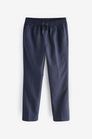 Blue Pull On Waist Suit Trousers (12mths-16yrs)