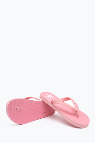 Buy Hype. Kids Unisex Pink Script Flip Flops from Next Luxembourg