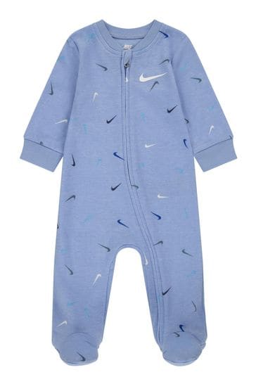 Purple Baby Swooshfetti Footed Pramsuit