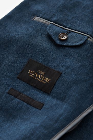 Navy Blue Signature Leomaster Linen Blazer