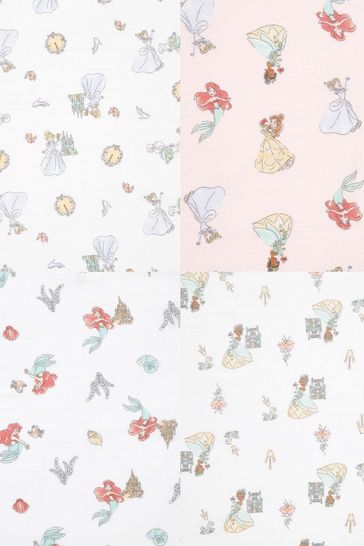 aden anais Disney Princess Essentials Cotton Muslin Blankets 4 Pack