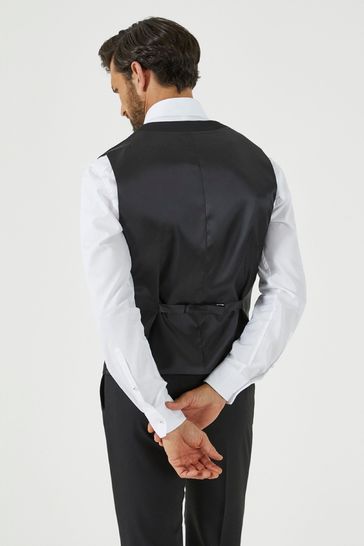 Black suit with white waistcoat hot sale