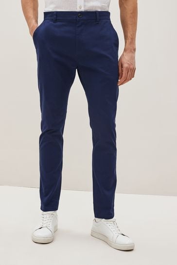 Indigo Blue Stretch Skinny Fit Chino Trousers