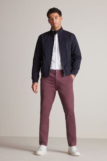 Buy Burgundy Red Stretch Chino Trousers from Next Bahrain