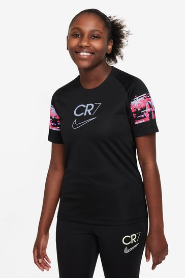 Nike Black CR7 Short Sleeve Football T-Shirt Top