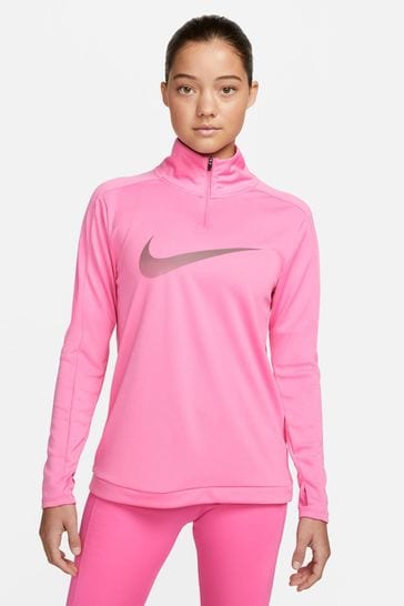 Nike Pink Dri-FIT Swoosh Half Zip Running Top
