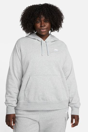 Nike Grey Curve Club Fleece Pullover Hoodie