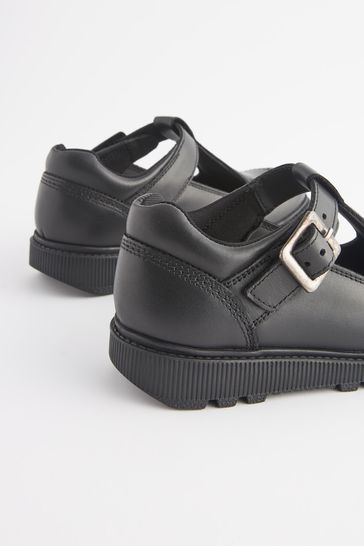 Buy Black School Leather Chunky T Bar Shoes from Next Hungary