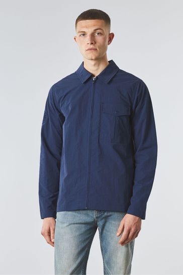 Buy Pretty Green Navy Blue Ridley Overshirt from Next Luxembourg
