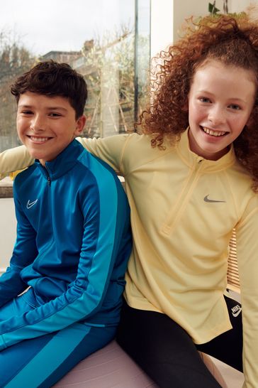 Nike Yellow Dri FIT Half Zip Long Sleeve Running Top