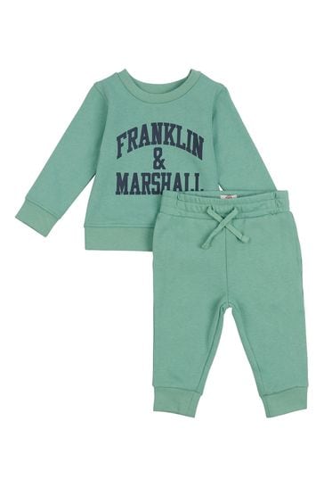Franklin & Marshall Green Vintage Arch Crew and Jogger BB Set