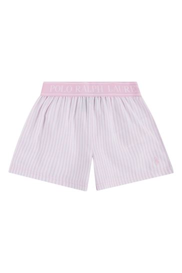 White polo store shorts with horses