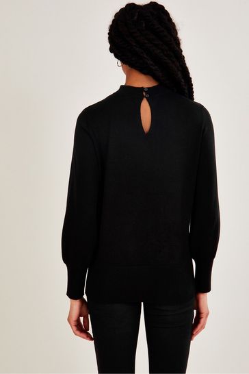 Black shop twist jumper